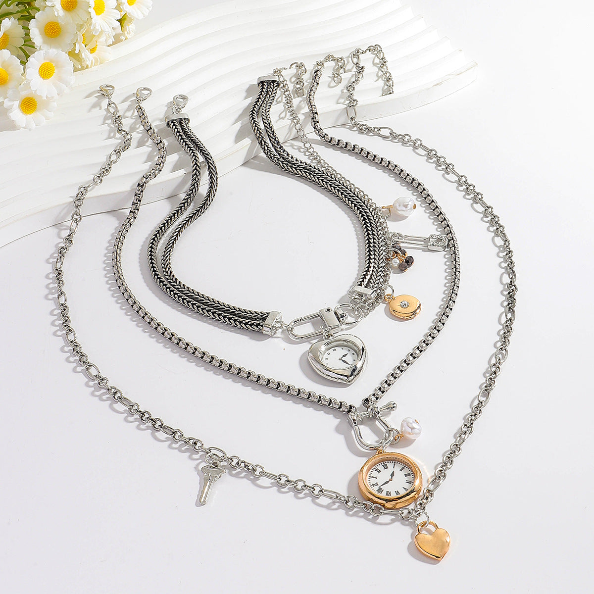 Multi-Layer Heart Pendant Necklace - DippedShop Wholesale - #8387