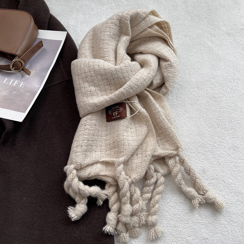 Cashmere-Feel Tassel Scarf - DippedShop Wholesale - #5123
