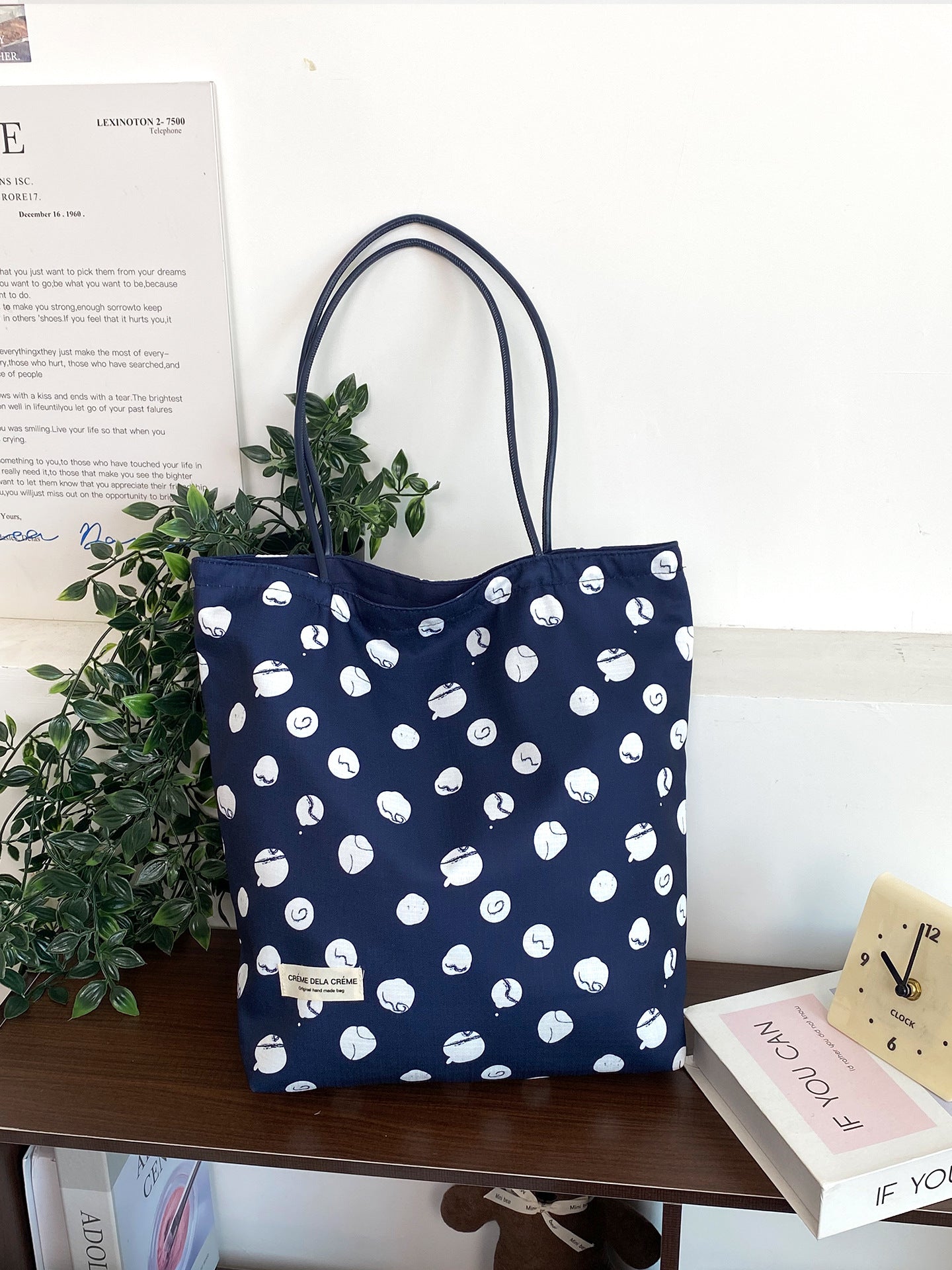 Vintage Polka Dots Reversible Lightweight Shoulder Bag MK2BLW6W10BBG569