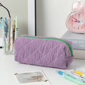 Retro Color Contrast Plaid Portable Pencil Pouch 6S10BOB1043