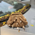 Vintage Pearl Hand Made Straw Handbag 8CW6BBG512T