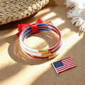 Minimalist Red Bow Glitter PVC Bracelet Set 8ZA6JBR140L
