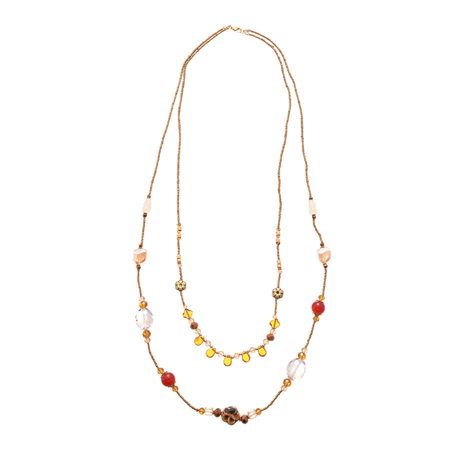 Double Layer Beaded Necklace - DippedShop Wholesale - #2371