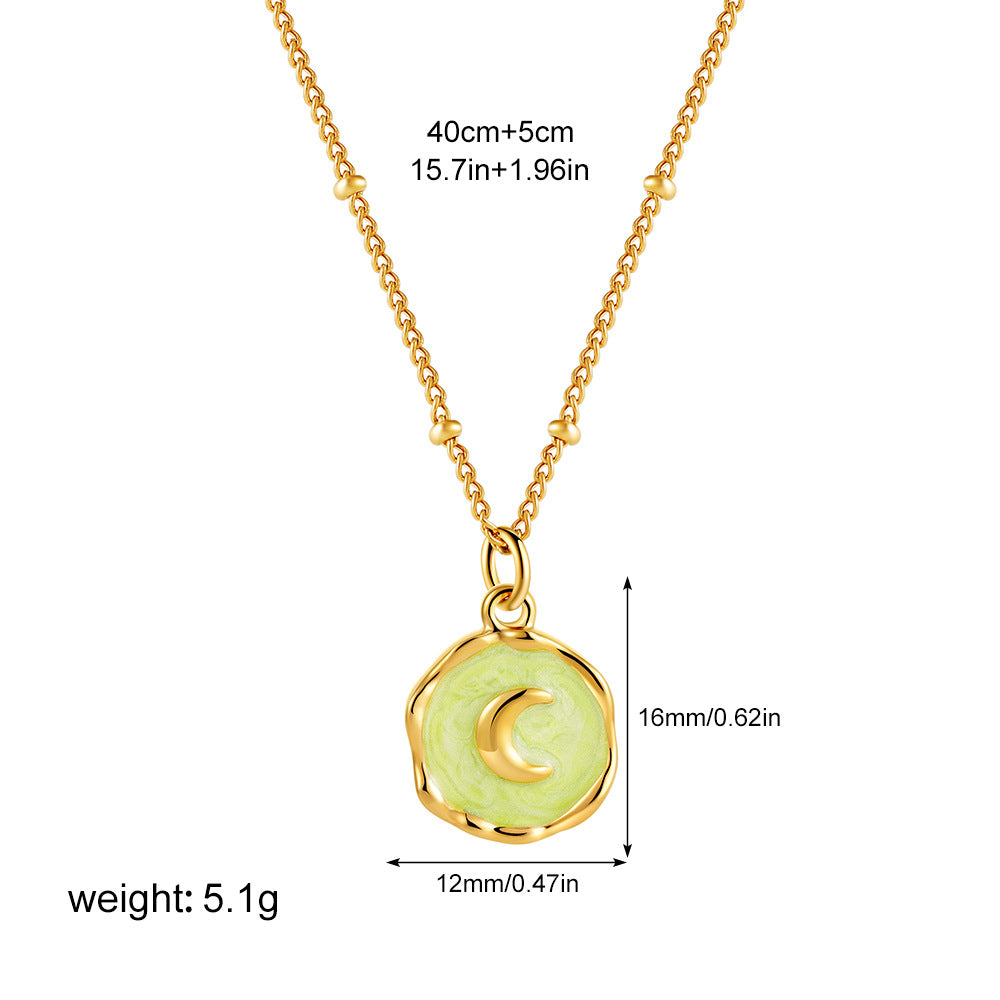 Simple Enamel Irregular Pendant Choker Necklace 6W6JNC398L