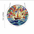 Colorful Stained Glass Style Puzzle Acrylic Suncatcher 6H7HLS181