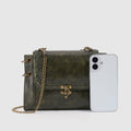Retro Metal Buckle Leather Square Shoulder Bag 6W10BBG1384
