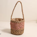 Color Contrast Straw Handbag - DippedShop Wholesale - #7283