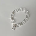 Simple Transparent Crystal Beaded Chain Bracelet 6W6JBR340