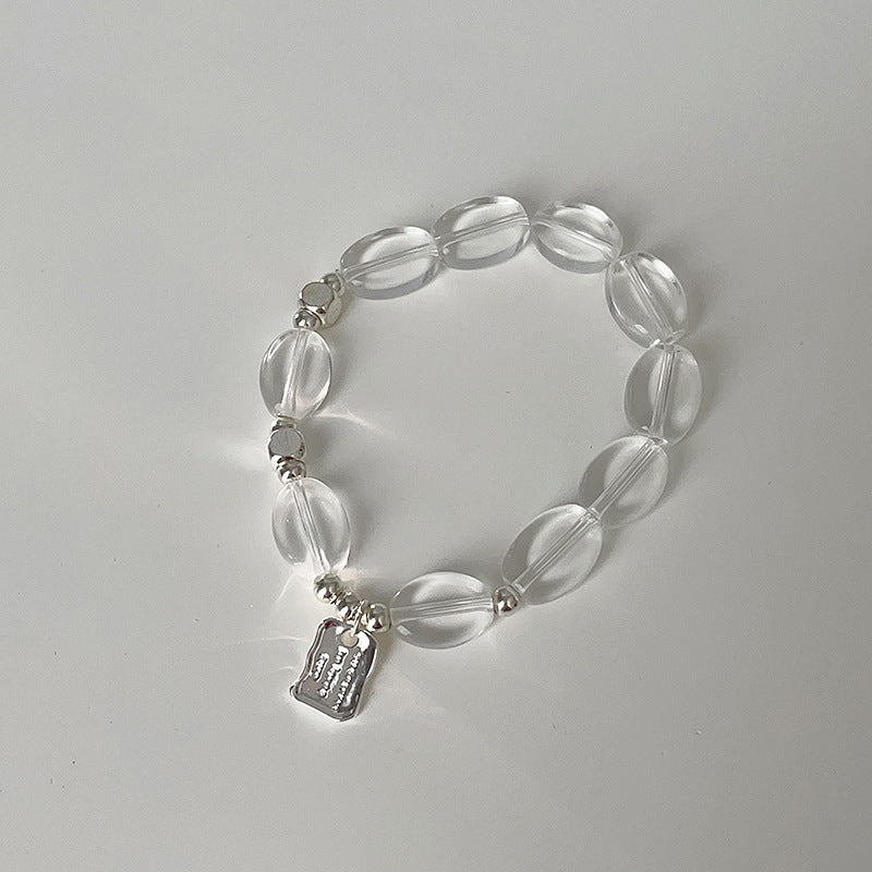 Simple Transparent Crystal Beaded Chain Bracelet 6W6JBR340