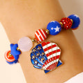 Retro USA Flag Shell Pendant Hook Earring 8ZA6JER199L
