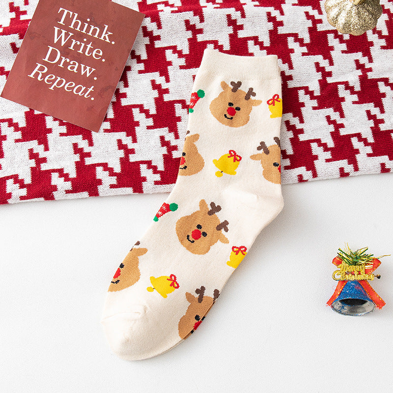 Cute Christmas Pattern Crew Socks 6W8FSO904