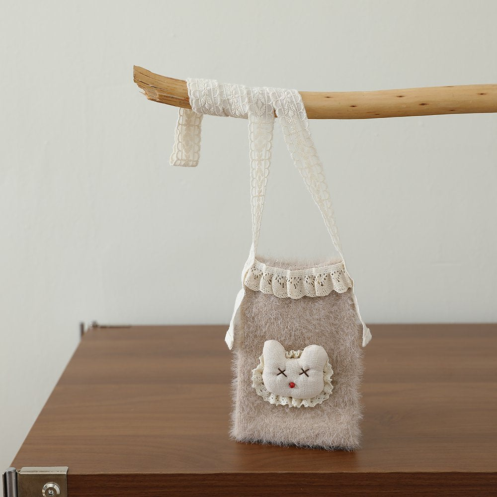 Cute Cartoon Plush Crossbody Phone - DippedShop Wholesale - #8579