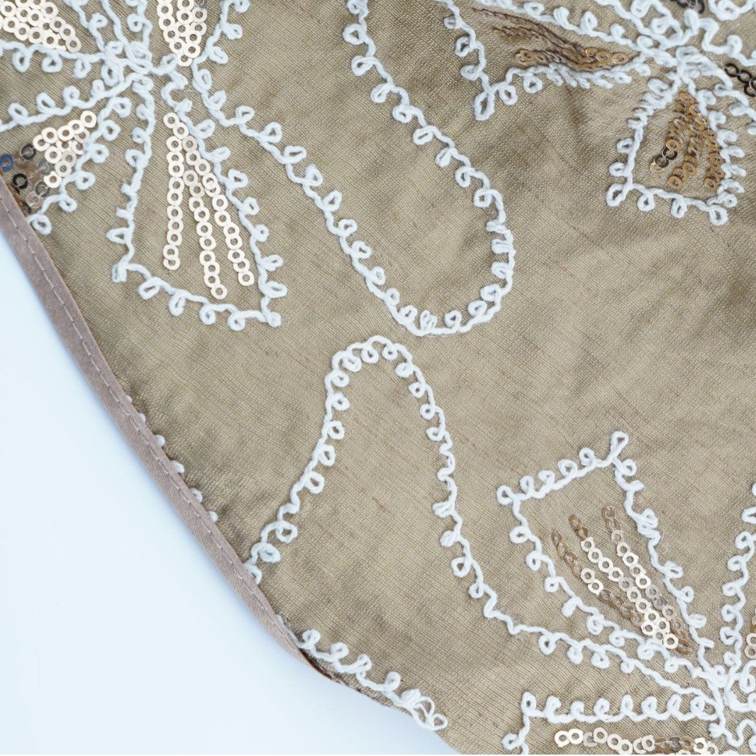Vintage Embroidered SequinTriangle Headscarf MK2BK6W6HHS28