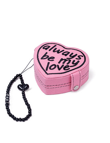 Vintage Heart Shape Embroidered Flower Jewelry Case DP25F860