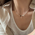 Classic Teardrop Pendant Beaded Chain Necklace 6W6JNC426