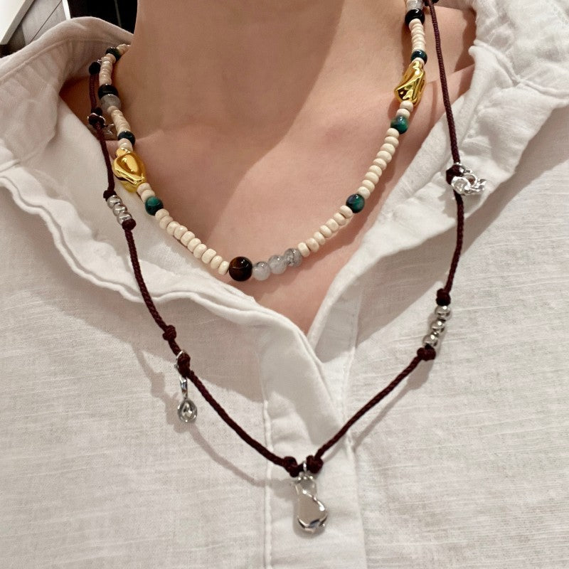 Beaded Braided Choker Necklace - DippedShop Wholesale - #6835