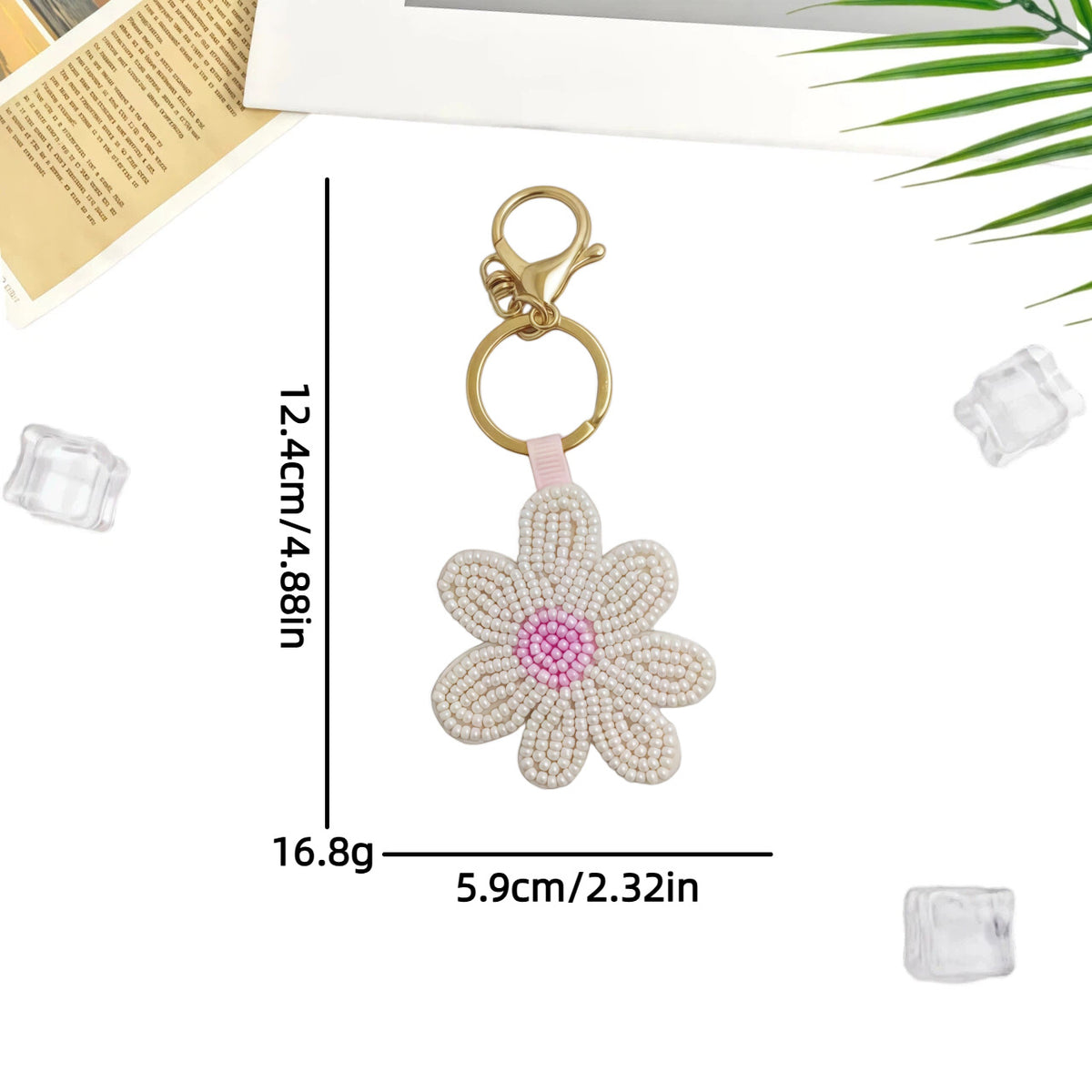 Creative Beaded Embroidery Lemon Pendant Keychain 6W10BBC810