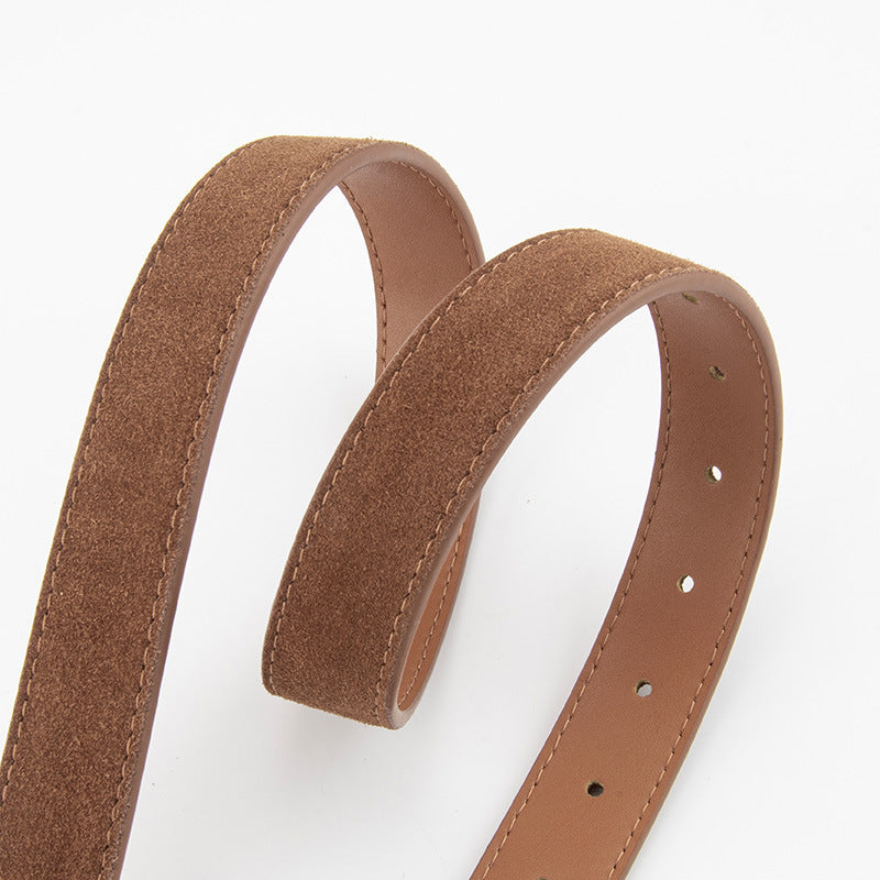 Fashion Irregular Metal Buckle Leather Belt MK2LEEP6W6JBT32