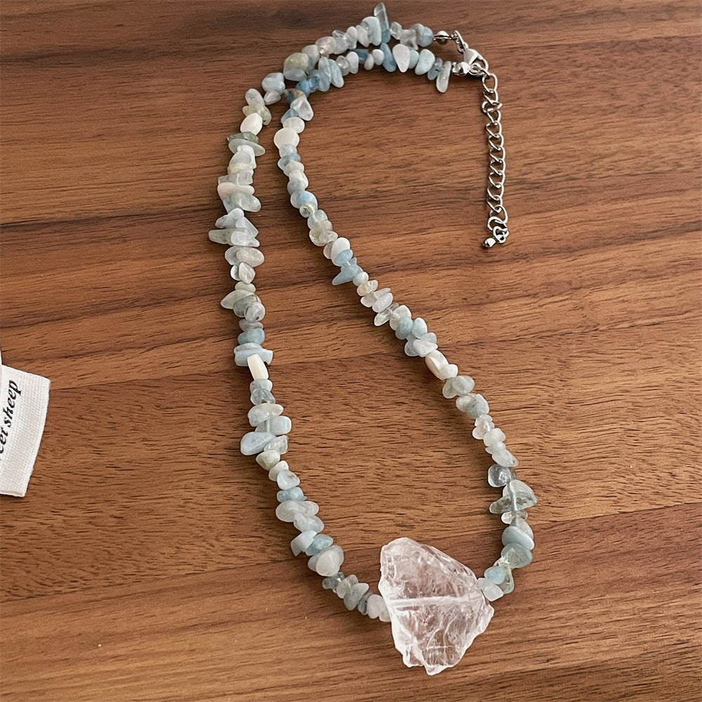 Natural Stone Layered Necklace - DippedShop Wholesale - #9779