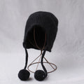 Simple Cute Pom-Pom Earflap Knit Beanie 6W6HAT692