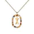 Colorful CZ Letter Pendant - DippedShop Wholesale - #7283