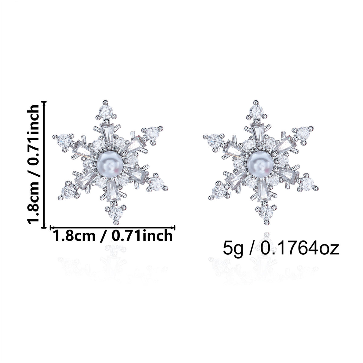 Creative Sparkly Rhinestone Snowflake Christmas Earrings 6W6JER682