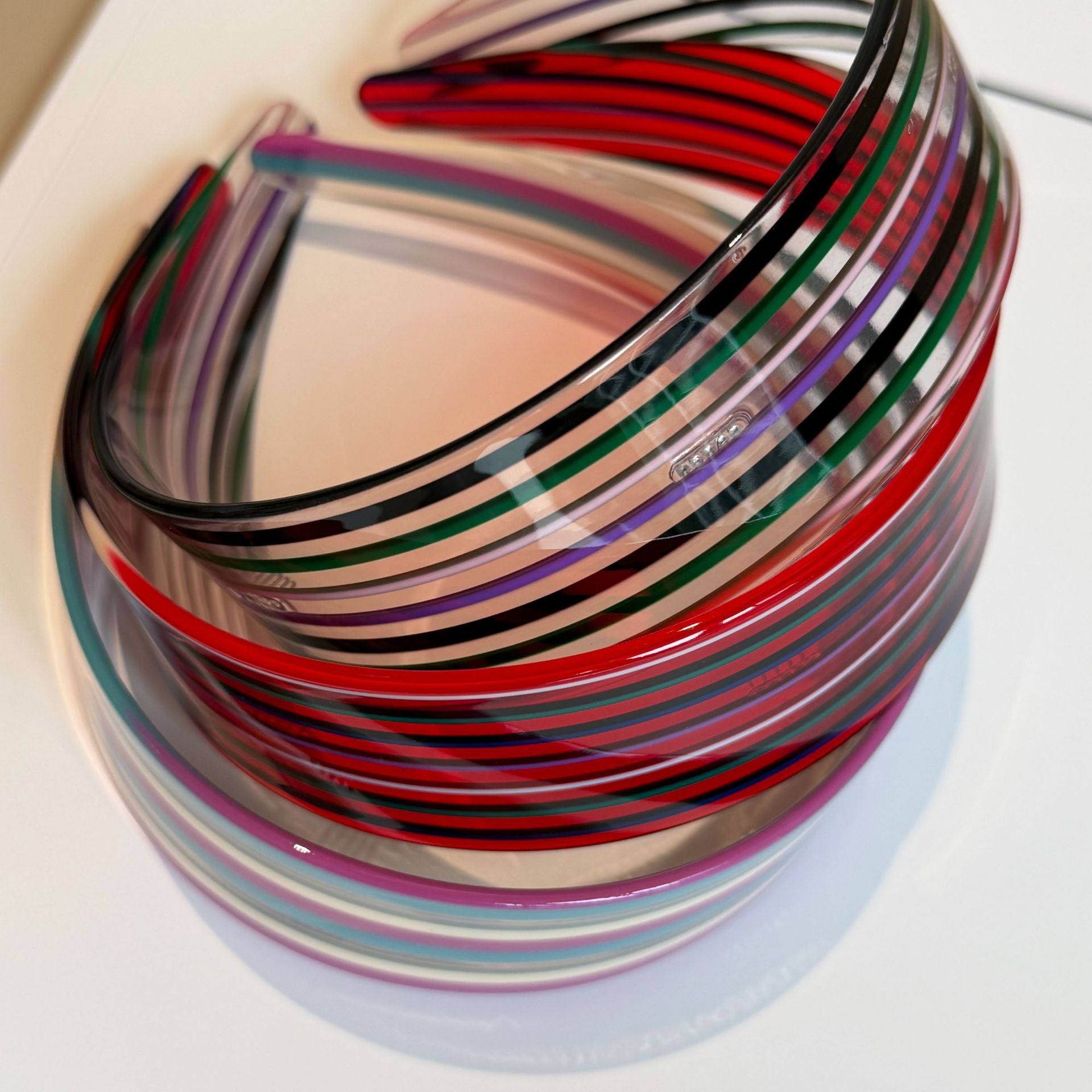 Cute Multi-Color Striped Wide Acetate Headband 6W6HBD276