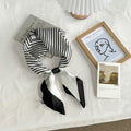 Minimalist Striped Print Magnetic Buckle Silk Scarf MK2BLW6W6NSI76