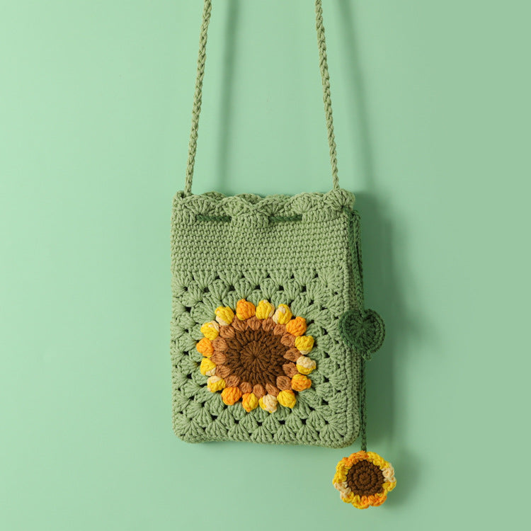Handmade Crochet Sunflower Crossbody Shulder Bag MK2CCR6W10BBG432