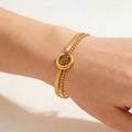 Trendy Cubic Zirconia Double-Layer Chain Bracelet 6W6JBR512