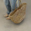 Stylish Gold Hollow Out Large Capacity Tote Bag MK2BK6W10BBG08