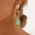 Geometric Teardrop Dangle Earrings - DippedShop Wholesale - #3907
