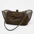 Minimalist Solid Color Hollow Straw Woven Shoulder Bag MK2BCR6W10BBG20