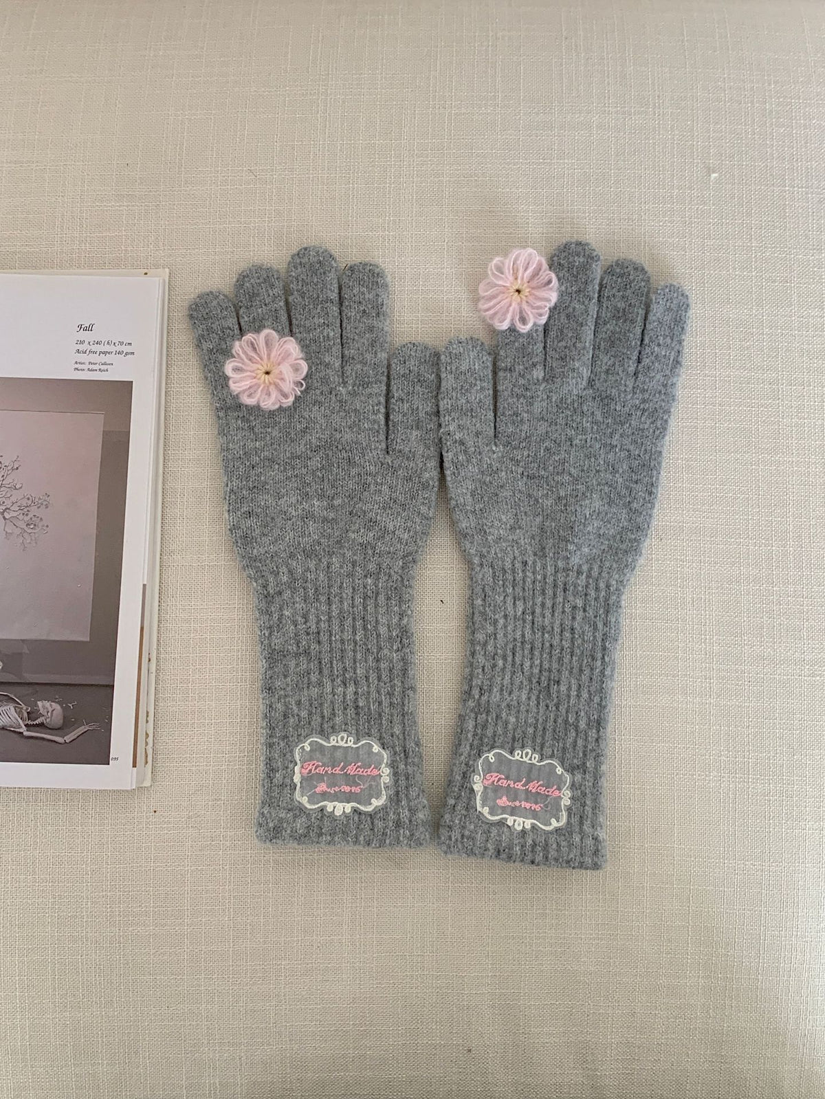 3D Flower Knit Gloves - DippedShop Wholesale - #2947