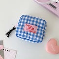 Cute Plaid Quilted Shell Mini Makeup Bag MK2BW6S10BOB58