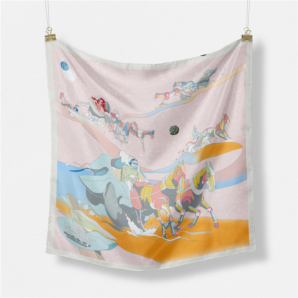 Abstract Silk Square Scarf - DippedShop Wholesale - #2835