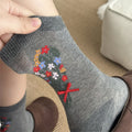 Floral Bow Crew Socks - DippedShop Wholesale - #0019