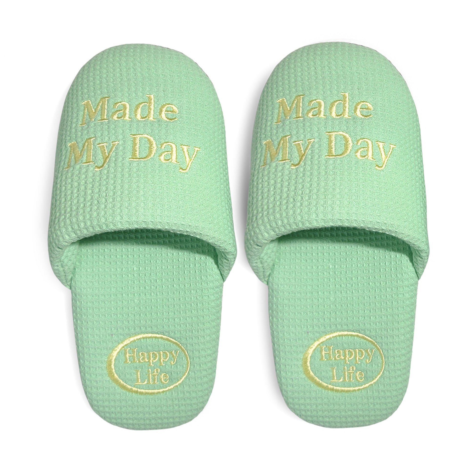 Soft Embroidered Waffle Slippers - DippedShop Wholesale - #9443