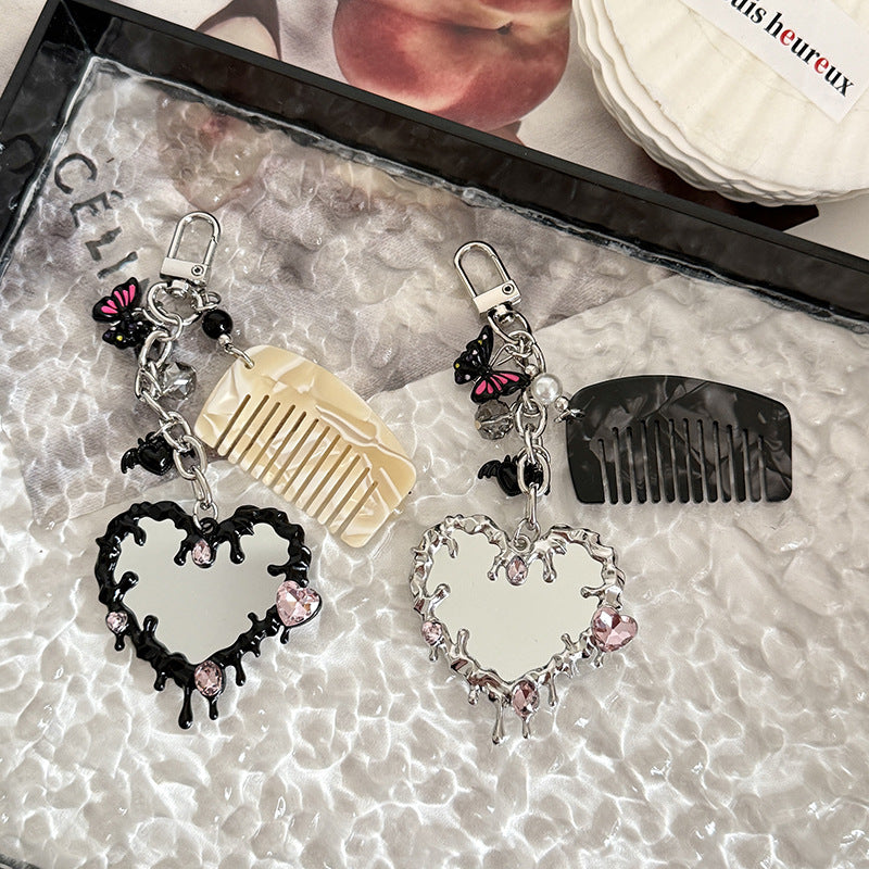 Heart Mirror Bag Charm - DippedShop Wholesale - #7491