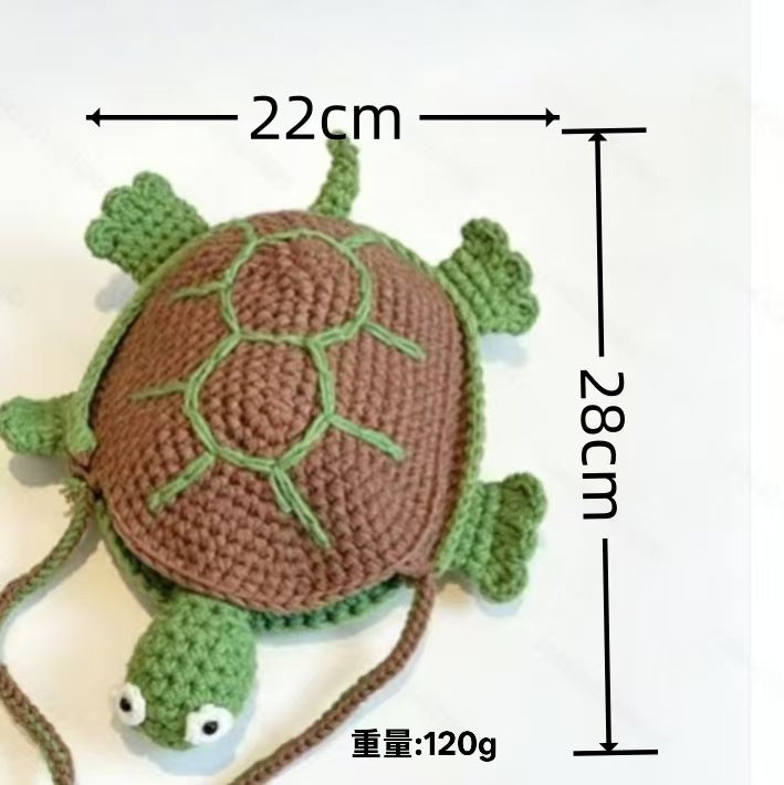 Funny Cartoon Turtle Crochet Purse Shoulder Bag MK2CCR6W10BBG425