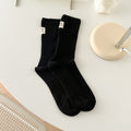 Solid Ribbed Cotton Socks - DippedShop Wholesale - #9571