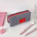 Cute Tomato Embroidery Plaid Print Makeup Bag MK2BW6S10BOB56