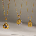 Elegant Disc Sunflower Pendant Choker Necklace 6W6JNC686