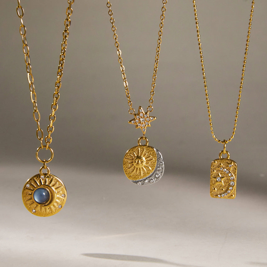 Elegant Disc Sunflower Pendant Choker Necklace 6W6JNC686