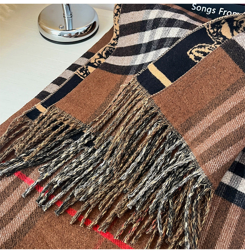 Reversible Plaid Tassel Shawl Scarf - DippedShop Wholesale - #7187