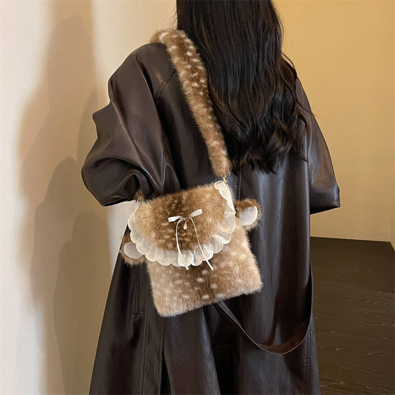 Vintage Deer Pattern Flap Design Crossbody Bag 6W10BBG1926