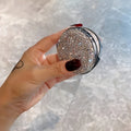 Cute Cat Shape Rhinestone Portable Foldable Mirror 6C5MR106