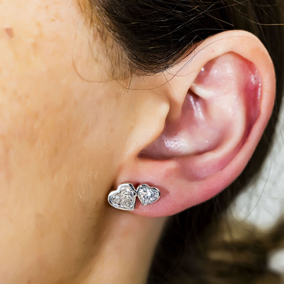 Trendy Double Heart Cubic Zircon Stud Earrings 6W6JER951