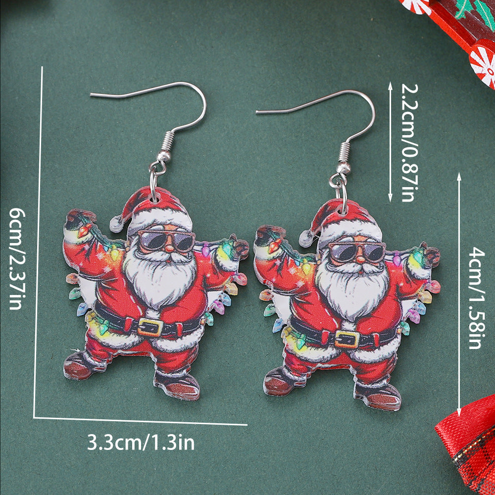 Christmas Quirky Santa Pendant Earrings DPJE1915