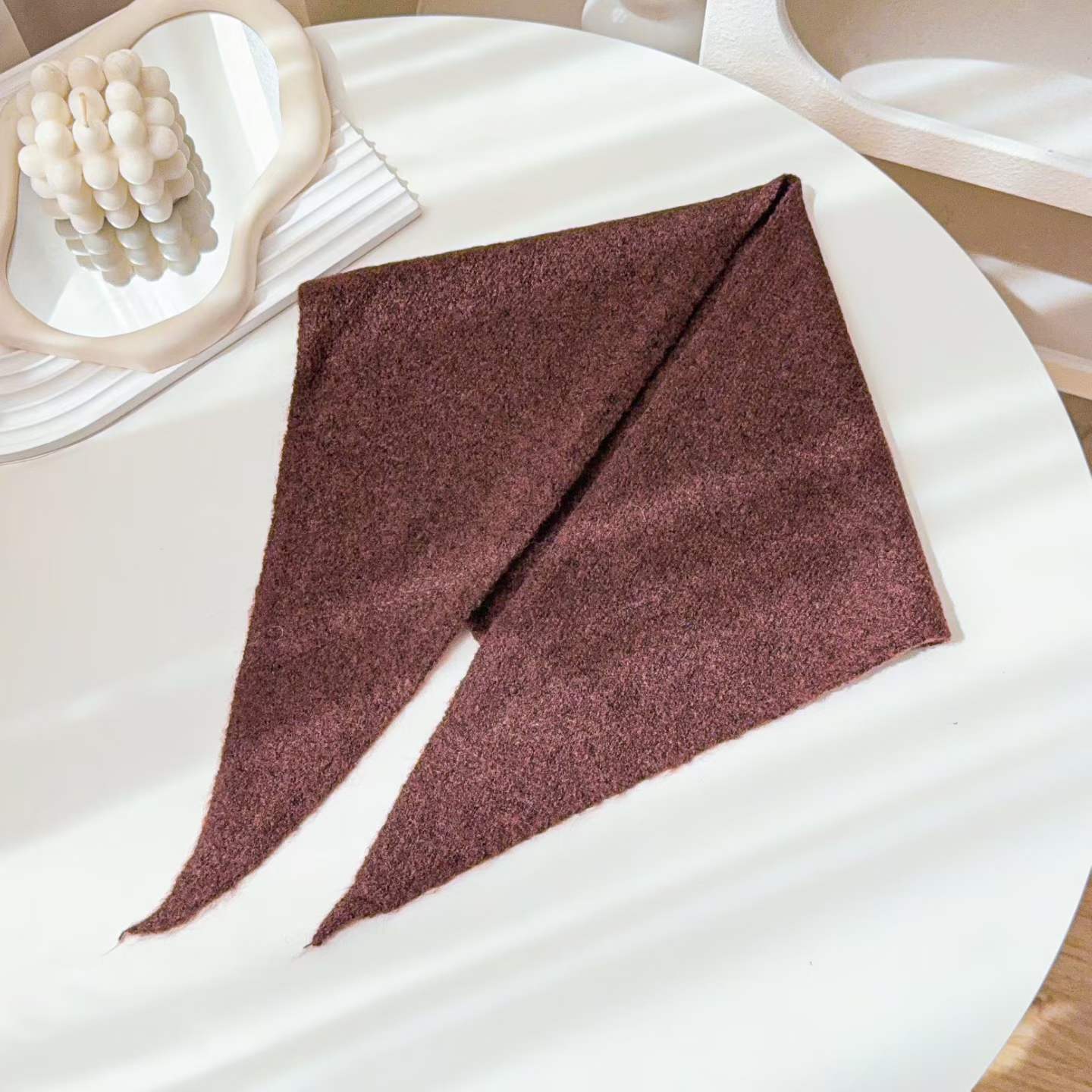 Trendy Solid Color Triangle Knit Shawl Scarf 6W6NSC130